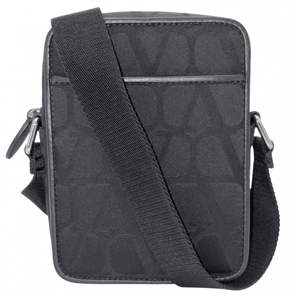 Valentino Garavani Men's Iconograph Shoulder Bag, Black with Silver Hardware.